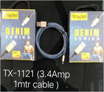 Tx-1121 3.4amp 1mtr Cable Denim Series By ANANT INTERNATIONAL
