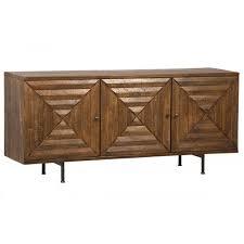 Storage Cabinet - Solid Redwood & Iron | 180x45x76 Cm, Indian Style, Machine Made, Just Wood Square Side Board