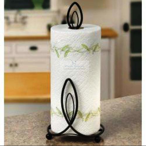 Wrought Iron Paper Towel Holder - Handmade Decorative Stand for Standard & Jumbo Rolls | Durable Easy to Clean Scratch-Resistant Bottom Spheres