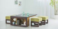 Wooden dining table set modern concept