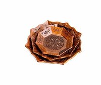 Wooden Serving Tray Set Of 3 - Wood, 8.5 Inch, 10.5 Inch, 12.5 Inch | Elegant Design For Tea, Snacks, And Entertaining