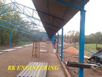 Prefabricated Steel Shed - Steel Material, 0.47-1 Mm Thickness, Sky Blue Color | Made For Dairy Farms, Water-safe Design, Fast Erection Service