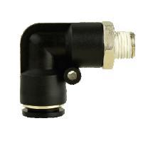 Push Fitting 12 Mm Male Elbow For Fluid Handling Pneumatic Systems - Color: Black