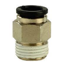 Push Fitting 12 Mm Male Straight Used In Pneumatic Systems For Connecting Tubes And Pipes - Color: Metallic With Black Collar