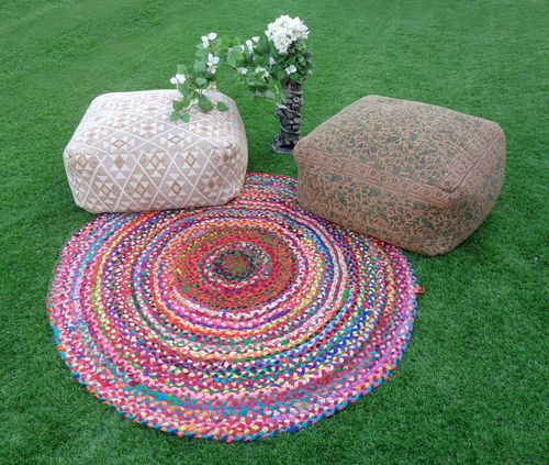 Multi Handmade Cotton Chindi Dari Round