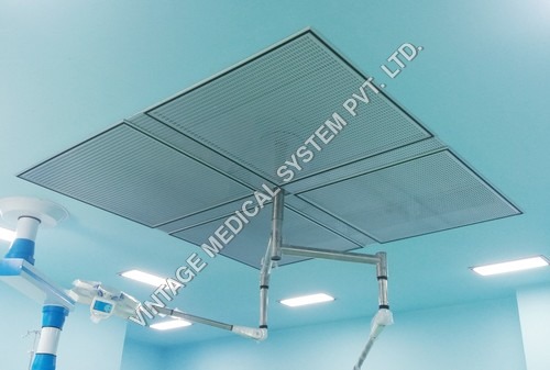 Laminar Air Flow - Stainless Steel, 1800mm x 2400mm, White | HEPA Filters with Differential Flow Velocities, Ceiling Mounted Structure
