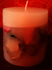 Rose Petals Candle - Paraffin Wax, Various Sizes , Multicolor Handmade Pillar Candle With Cotton Wick For Home & Commercial Decoration
