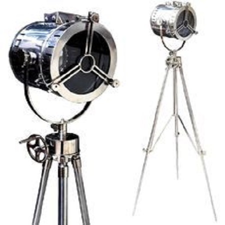 Vintage Chrome Finish Spot Search Light - Floor Light Lamp Tri