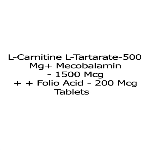 Liquid L-Carnitine L-Tartarate - 500 Mg + Mecobalamin - 1500 Mcg + + Folio Acid - 200 Mcg Tablets
