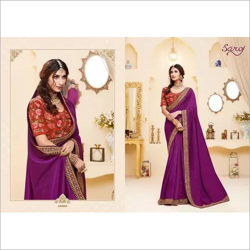 Deep Purple Pure Katan Silk Banarasi Handloom Saree - Tilfi