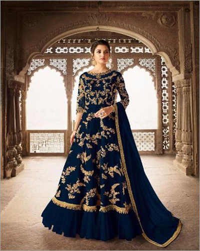 Butterfly Net With Heavy Embroidery Gown