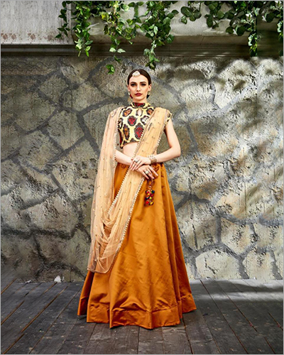 Taffeta Satin Slik Lehenga Choli