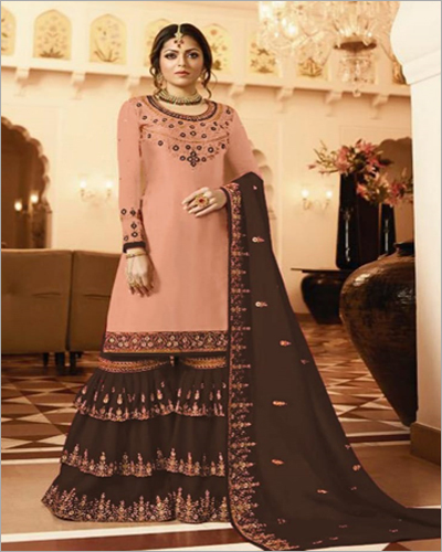 Cotton Embroidery Palazzo Dress - Cotton Spandex Blend, Available in S, M, L, XL | Washable, Embroidered Design, Elegant Color for All Seasons
