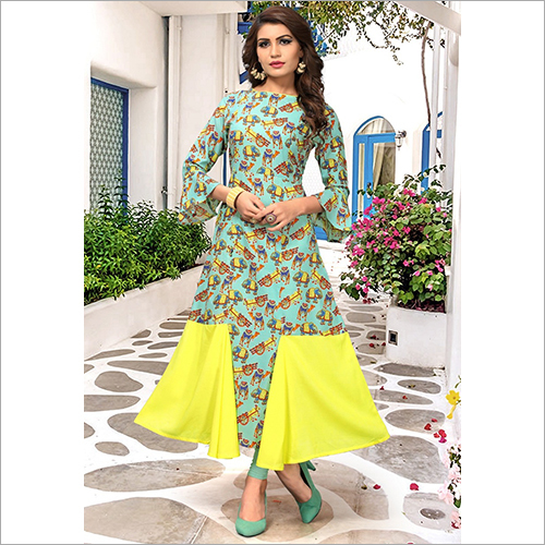 Ladies Fancy Kurti - Cotton Blend, Sizes S, M, L, XL, Available in Multiple Colors | Printed Pattern, Casual Wear for All Seasons