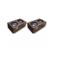Wooden Dry Fruit/sweets/spices Box, Pack Of 2 - Wood, 20x10x8 Cm, Brown | Handcrafted Design, Elegant Carvings, Ideal For Gifting