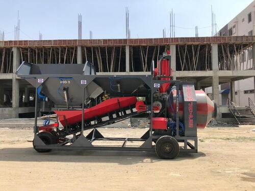 Stationary Concrete Batching Plant with Reversible Drum