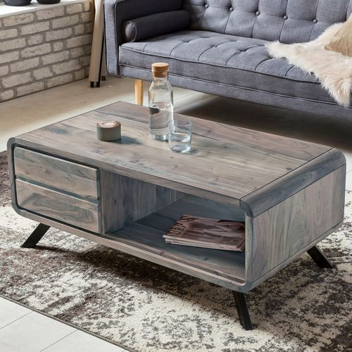 Wooden Center coffee table two way drawer Parome