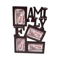 Wooden And Antique Wall Hanging Family Photo Frame 4 In 1 - Wood, 30x45 Cm, Brown | Handmade Elegance With Intricate Carvings For Stylish Decor