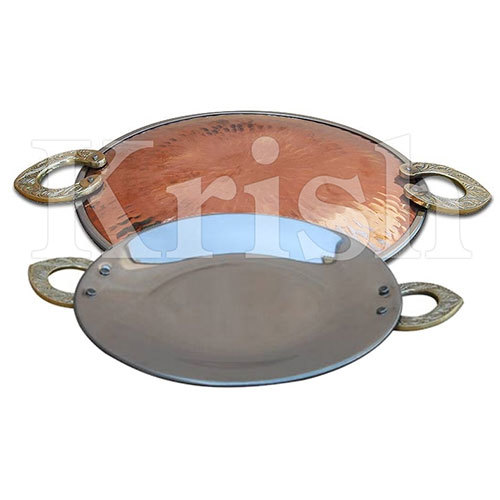 Copper Round Serving Platter Size: Available In Different Size