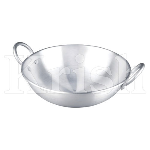 Lightweight Aluminium Kadai - Color: Sliver