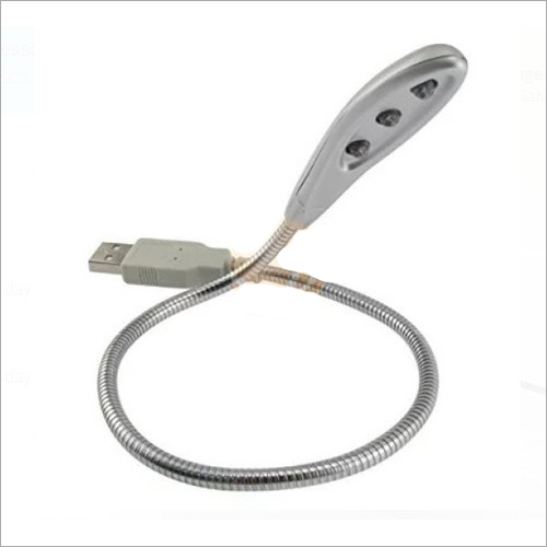 USB LED Light - Silicone, 170mm x 18.5mm x 9mm | Silver Color, 1.2W Power, USB Connector, Bright LED, Versatile for Various Environments