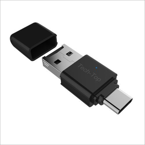 Type C Micro SD Card Reader - Plastic Body Compact Design Black Color | Accessory for Seamless Data Transfer and File Management