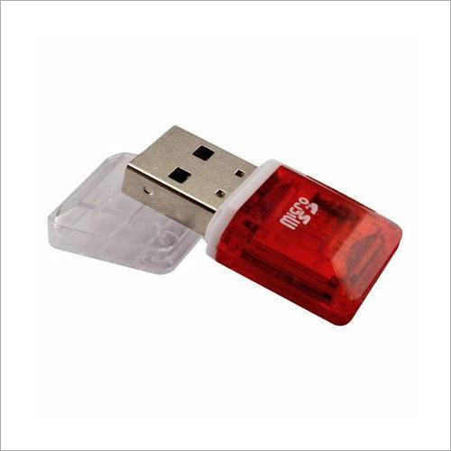 USB Card Reader - Plastic Body, Compact Design , High Compatibility for Data Transfer with SD Cards, Vibrant Red Color