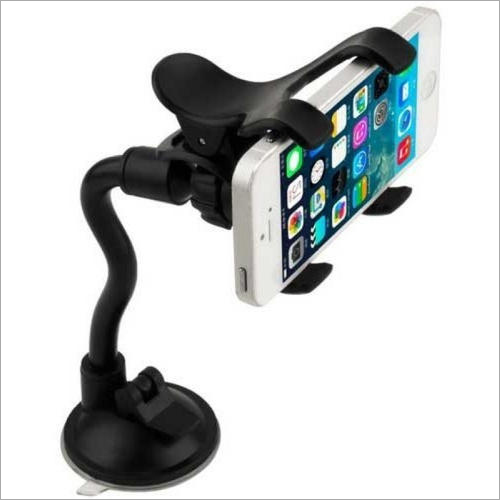 Car Mobile Holder - Plastic Body, Adjustable Size for Various Phones, Black | Handy Multi-Angle Viewing for Calls and Entertainment