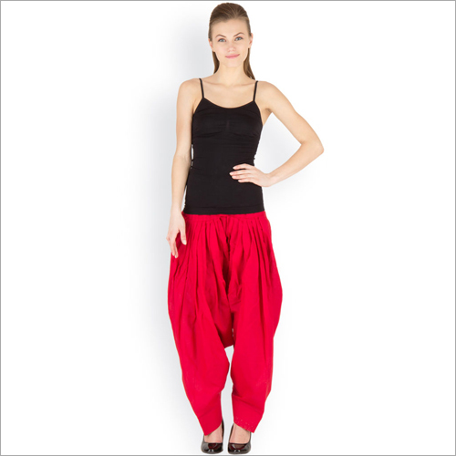 Ladies Red Salwar - 100% Cotton, Customized & Plus Size Options | Washable, All Season Wear, Plain Pattern