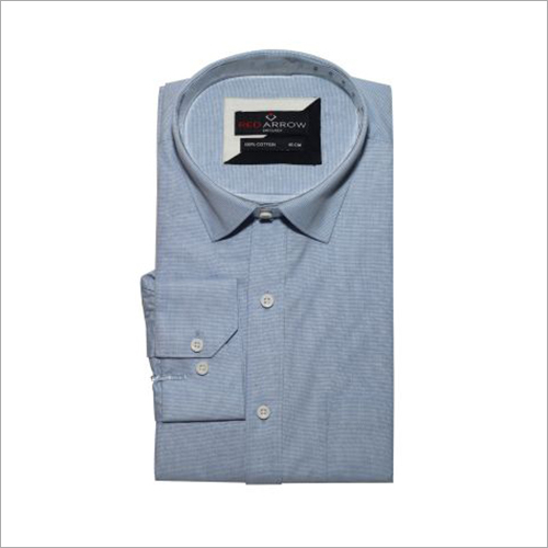 Light Blue Cotton Formal Shirts - Cotton, Sizes: S, M, L, XL, Color: Light Blue | Washable, Suitable for Rainy, Spring, Summer, and Winter Seasons