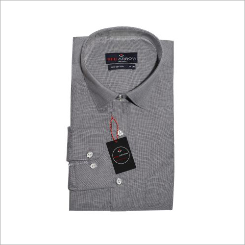 Grey Cotton Formal Shirts - Cotton, XL, S, M, L | Washable, Suitable for All Seasons, Ideal for Male Wear