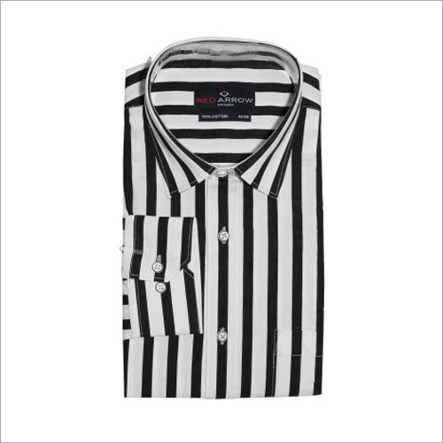 Black And White Striped Cotton Semi Formal Shirts Black And White Striped Cotton Semi Formal Shirts