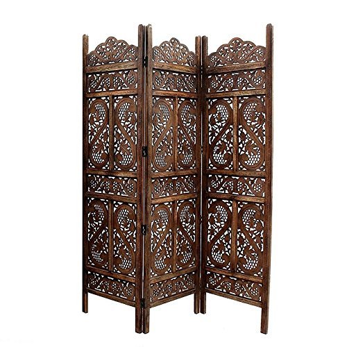 Wooden Partition Home DACcor Foldable Room Partition/Screen/Dividers,3 Panels to be Placed in Zig Zag Position Size: 72" (Height) x 60" (Front Width) inches Approx.