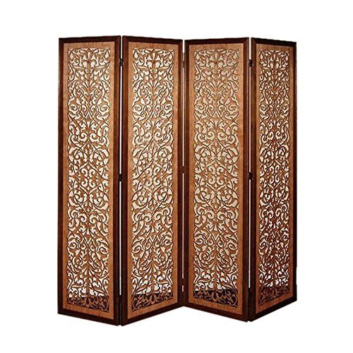 Home DACcor Wooden Partition Foldable Room Partition/Screen/Dividers,4 Panels to be Placed in Zig Zag Position Size: 72" (Height) x 80" (Front Width) inches Approx.