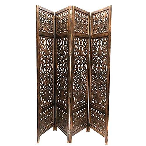 Home DACcor Wooden Partition Foldable Room Partition/Screen/Dividers,4 Panels to be Placed in Zig Zag Position Size: 72" (Height) x 80" (Front Width) inches Approx.