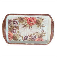 Floral Print Melamine Serving Tray - Melamine, Small, Medium, Large Sizes | Durable Build, Elegant Printed Design, White Color