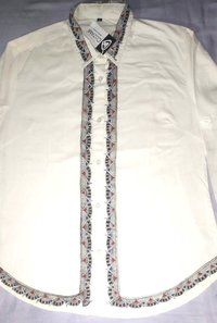 Women Solid Formal Spread Shirt Hand Painted