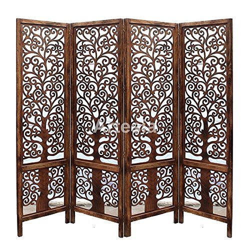 Handcrafted Home DACcor 4 Panel Premium Quality Wooden Room Partition/Wooden Room Divider/Wooden Screen/Wooden Room Seperator