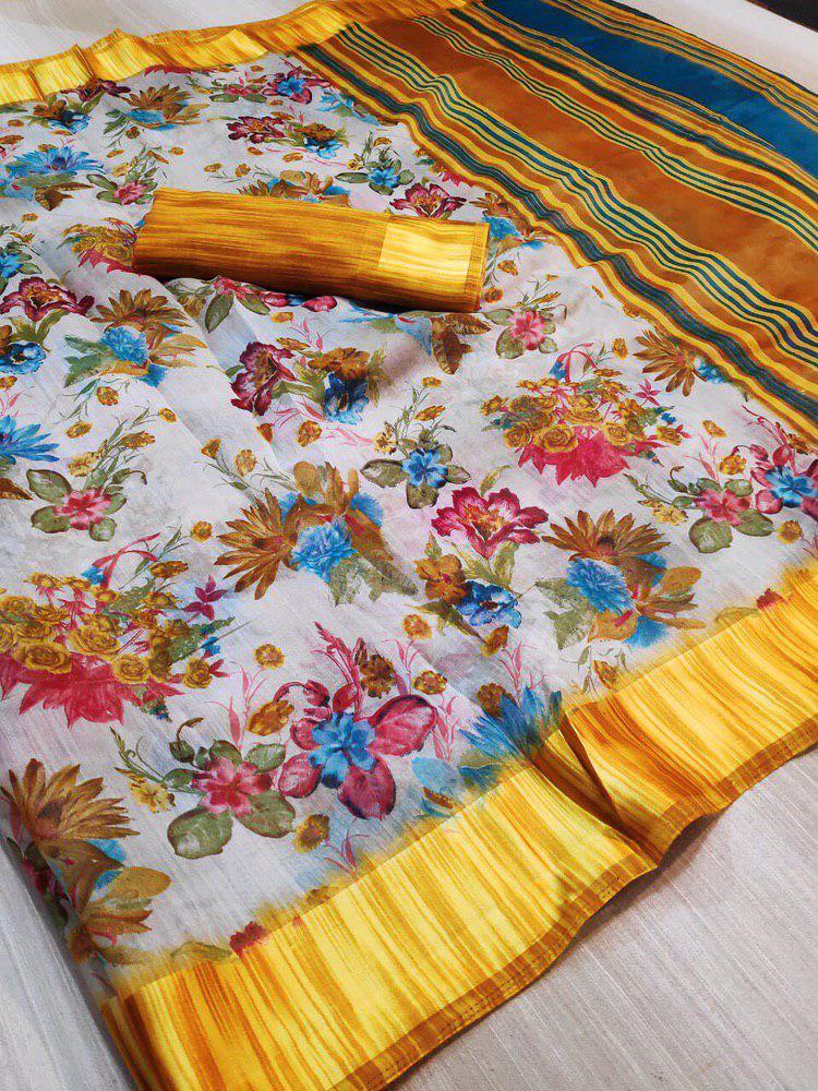 Linen Silk Saree