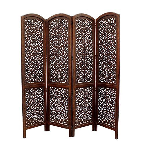 Handcrafted Home Decor4 Panel Premium Quality Wooden Room Partition / Wooden Room Divider / Wooden Screen / Wooden Room Seperator