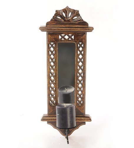 Beautiful Hand Carved Wooden Wall Hanging Miror Reflection Candle Holder Beautiful Hand Carved Wooden Wall Hanging Miror Reflection Candle Holder