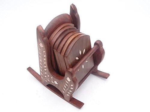 Beautiful Miniature Rocking Chair Design Wooden Tea Coffee Coaster Set Beautiful Miniature Rocking Chair Design Wooden Tea Coffee Coaster Set