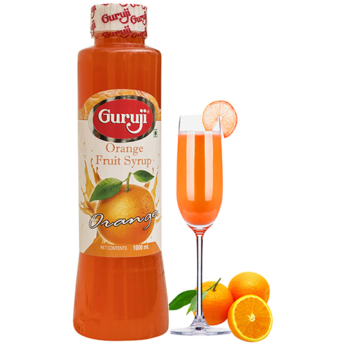 Orange Fruit Syrup Packaging: Glass Bottle