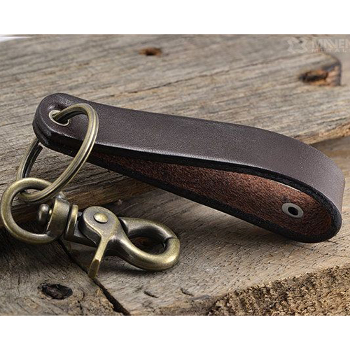 Leather And Metal Key Ring With Doghock