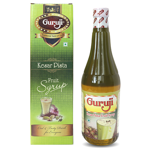 Kesar Pista Fruit Syrup Packaging: Glass Bottle