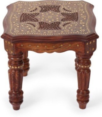 Sheesham Wood Brass Inlay Solid Wood Foldable Coffee Table 21X21X18 Lxbxh Inches Sheesham Wood Brass Inlay Solid Wood Foldable Coffee Table 21X21X18 Lxbxh Inches