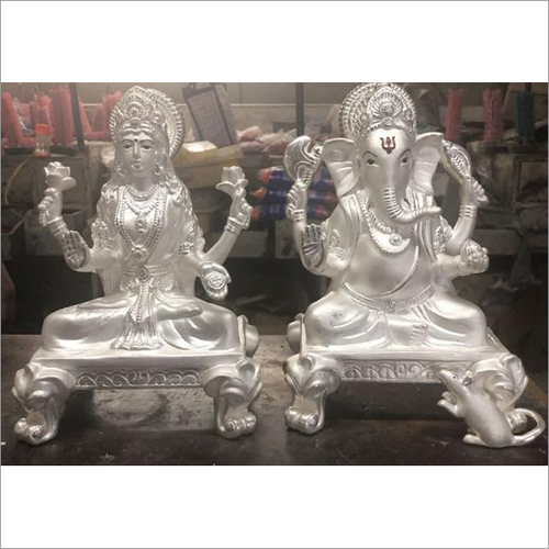 Silver Ganesh Laxmi Silver Statue
