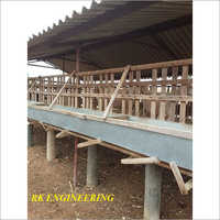 Cow Shed - Aluminum Sheets & Wooden Logs, Customizable Dimensions With Anti-corrosion Design And Concrete Pillars Support
