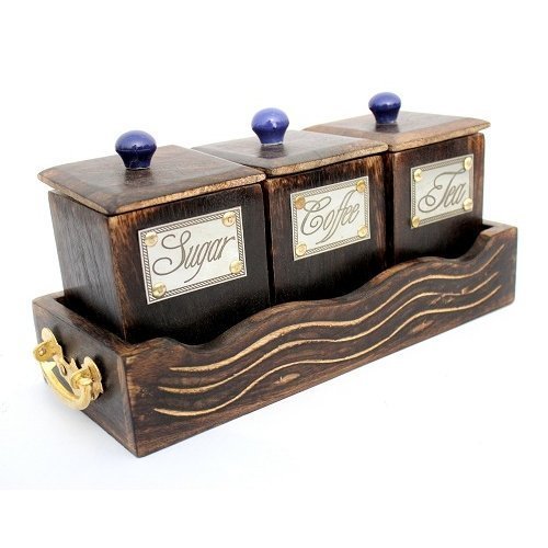 Wooden Container for Sugar, Tea & Coffee Wooden Container for Sugar, Tea & Coffee