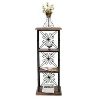 Wooden And Wrought Iron Book Shelf End Table For Library, Office, Home Gift Item (lxbxh- 11.5x9.5x31) Inch